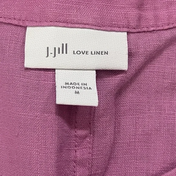 J.‎ Jill Love Linen Camellia Dress Womens Medium Trad Wife Minimalist Pockets - Picture 7 of 9